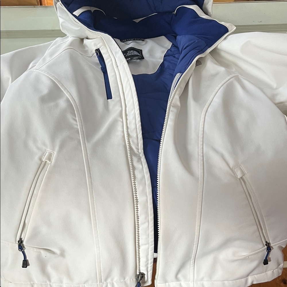 The North Face White and Blue Ski Jacket